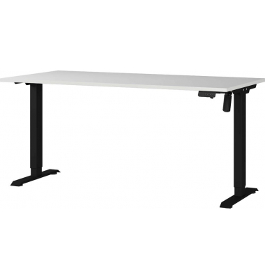 Sitz-Steh-Schreibtisch Profi 3.0, elektrisch höhenverstellbar, 71-119cm (H), 160x80cm (BxT), rechteckig, lichtgrau / schwarz