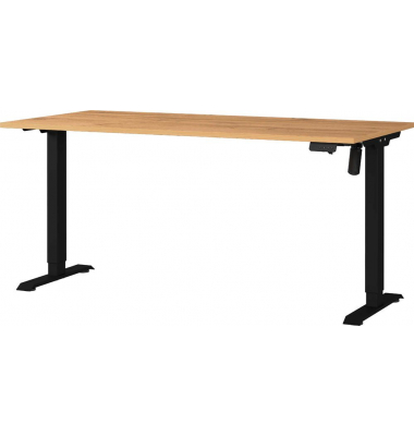 Sitz-Steh-Schreibtisch Profi 3.0, elektrisch höhenverstellbar, 71-119cm (H), 160x80cm (BxT), rechteckig, grandson-eiche / schwar