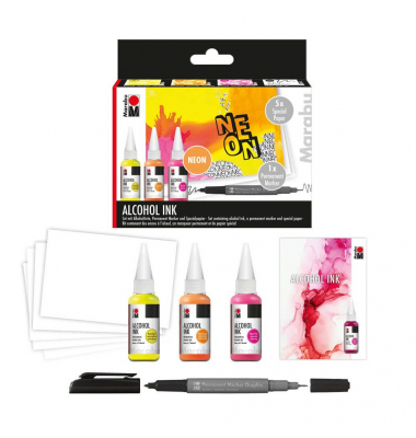 3 Marabu Neon Alkoholtinten-Set farbsortiert