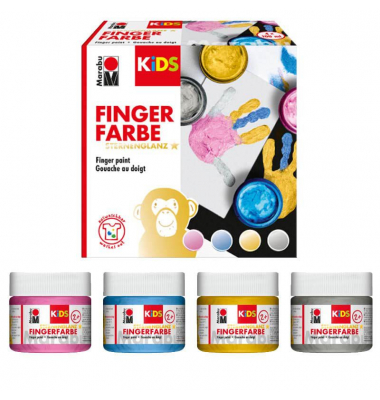 4 Marabu KiDS Sternenglanz Fingerfarben farbsortiert