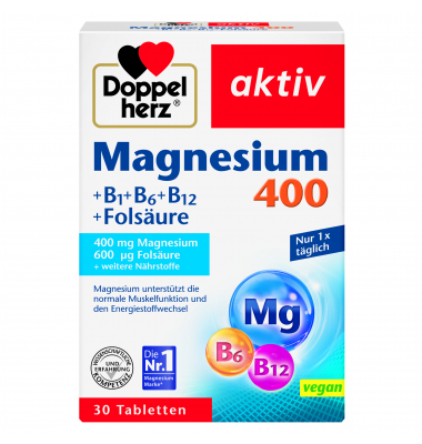 Doppelherz Magnesium 400 +B1 +B6 +B12 +Folsäure