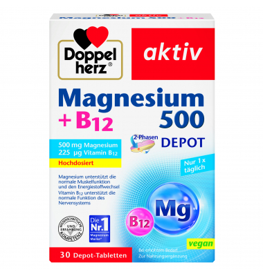 Doppelherz Magnesium 500 +B12 2-Phasen