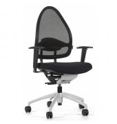 B&uuml;rodrehstuhl Open Base 10, schwarz / silber, mit Armlehnen, bis 110kg, ohne Kopfst&uuml;tze
