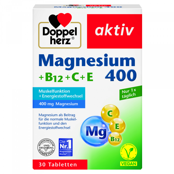 4009932001105 - Doppelherz Magnesium 400 Vitamin B+C+E 30St 4009932001105 30 Stück 4009932001105 - Doppelherz Magnesium 400 Vitamin B+C+E 30St 4009932001105 30 Stück