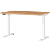 Sitz-Steh-Schreibtisch JET, elektrisch höhenverstellbar, 72-120cm (H), 120x80cm (BxT), rechteckig, grandson-eiche / weiß