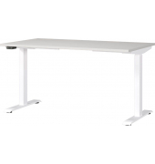 Sitz-Steh-Schreibtisch JET, elektrisch höhenverstellbar, 72-120cm (H), 140x80cm (BxT), rechteckig, lichtgrau / weiß