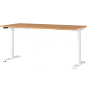 Sitz-Steh-Schreibtisch JET, elektrisch höhenverstellbar, 72-120cm (H), 160x80cm (BxT), rechteckig, grandson-eiche / weiß