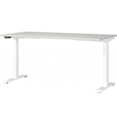 Sitz-Steh-Schreibtisch JET, elektrisch höhenverstellbar, 72-120cm (H), 160x80cm (BxT), rechteckig, lichtgrau / weiß