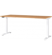 Sitz-Steh-Schreibtisch JET, elektrisch höhenverstellbar, 72-120cm (H), 180x80cm (BxT), rechteckig, grandson-eiche / weiß