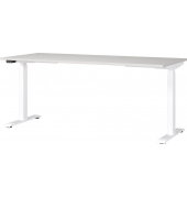 Sitz-Steh-Schreibtisch JET, elektrisch höhenverstellbar, 72-120cm (H), 180x80cm (BxT), rechteckig, lichtgrau / weiß