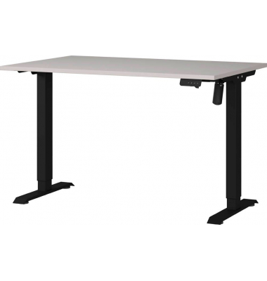 Sitz-Steh-Schreibtisch Boras, elektrisch höhenverstellbar, 71-119cm (H), 120x80cm (BxT), rechteckig, kaschmir / schwarz