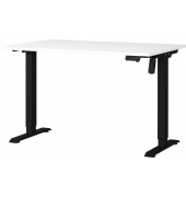 Sitz-Steh-Schreibtisch Boras, elektrisch höhenverstellbar, 71-119cm (H), 120x80cm (BxT), rechteckig, weiß / schwarz