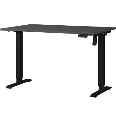 Sitz-Steh-Schreibtisch Boras, elektrisch höhenverstellbar, 71-119cm (H), 120x80cm (BxT), rechteckig, graphit / schwarz