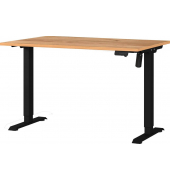 Sitz-Steh-Schreibtisch Boras, elektrisch höhenverstellbar, 71-119cm (H), 120x80cm (BxT), rechteckig, navarra-eiche / schwarz