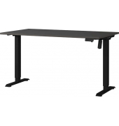 Sitz-Steh-Schreibtisch Boras, elektrisch höhenverstellbar, 71-119cm (H), 140x80cm (BxT), rechteckig, graphit / schwarz