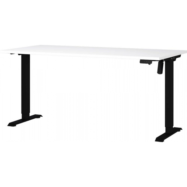 4005949802445 - Sitz-Steh-Schreibtisch Boras 8024-614 elektrisch höhenverstellbar 160x80cm (BxT) rechteckig weiß Schwarz 4005949802445 GE 4005949802445 - Sitz-Steh-Schreibtisch Boras 8024-614 elektrisch höhenverstellbar 160x80cm (BxT) rechteckig weiß Schwarz 4005949802445 GE