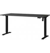 Sitz-Steh-Schreibtisch Boras, elektrisch höhenverstellbar, 71-119cm (H), 160x80cm (BxT), rechteckig, graphit / schwarz