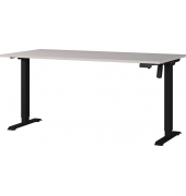 Sitz-Steh-Schreibtisch Boras, elektrisch höhenverstellbar, 71-119cm (H), 160x80cm (BxT), rechteckig, kaschmir / schwarz