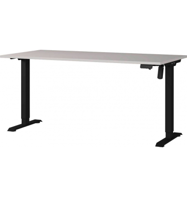 Sitz-Steh-Schreibtisch Boras, elektrisch höhenverstellbar, 71-119cm (H), 160x80cm (BxT), rechteckig, kaschmir / schwarz