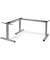 Schreibtischgestell, elektrisch höhenverstellbar, 67-116cm (H), 130-160x53/70cm (BxT), T-Fuß-Gestell, silber