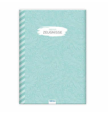Zeugnismappe 80822N, t&uuml;rkis/mint "Floral", A4, 10 H&uuml;llen