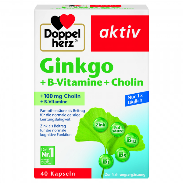 4009932137187 - Doppelherz Ginkgo +B-Vitamine +Cholin 40St 4009932137187 40 Stück 4009932137187 - Doppelherz Ginkgo +B-Vitamine +Cholin 40St 4009932137187 40 Stück