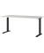 Schreibtisch DOWNEY, manuell höhenverstellbar, 68-91cm (H), 160x80cm (BxT), rechteckig, lichtgrau / schwarz