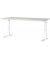 Schreibtisch DOWNEY, manuell höhenverstellbar, 68-91cm (H), 160x80cm (BxT), rechteckig, lichtgrau / weiß