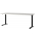 Schreibtisch DOWNEY, manuell höhenverstellbar, 68-91cm (H), 180x80cm (BxT), rechteckig, lichtgrau / schwarz