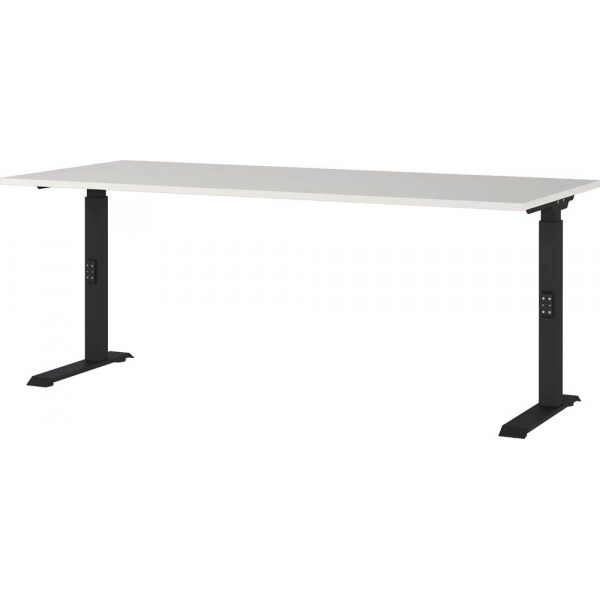 4005949791688 - Schreibtisch DOWNEY 7912-581 manuell höhenverstellbar 180x80cm (BxT) rechteckig lichtgrau Schwarz 4005949791688 GERMANIA 4005949791688 - Schreibtisch DOWNEY 7912-581 manuell höhenverstellbar 180x80cm (BxT) rechteckig lichtgrau Schwarz 4005949791688 GERMANIA