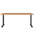 Schreibtisch DOWNEY, manuell höhenverstellbar, 68-91cm (H), 180x80cm (BxT), rechteckig, grandson-eiche / schwarz