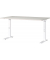 Schreibtisch DOWNEY, manuell höhenverstellbar, 68-91cm (H), 140x80cm (BxT), rechteckig, lichtgrau / weiß