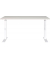 Schreibtisch DOWNEY, manuell höhenverstellbar, 68-91cm (H), 140x80cm (BxT), rechteckig, lichtgrau / weiß