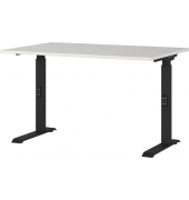 Schreibtisch DOWNEY, manuell höhenverstellbar, 68-91cm (H), 120x80cm (BxT), rechteckig, lichtgrau / schwarz