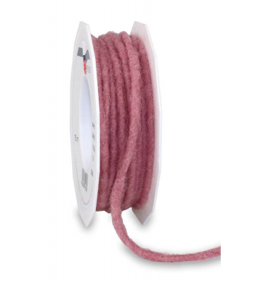 Kordel aus Wolle Elbe matt rosé 5,0 mm x 15,0 m