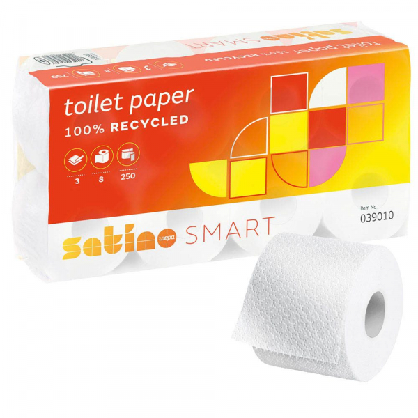 4000735088300 - Toilettenpapier Satino Smart 039010 3-lagig hochweiß 250 Blatt   Rolle 4000735088300 2000 Stück