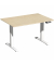Sitz-Steh-Schreibtisch Elevate Basic, elektrisch höhenverstellbar, 73-123cm (H), 120x80cm (BxT), rechteckig, ahorn / weiß