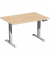 Sitz-Steh-Schreibtisch Elevate Basic, elektrisch höhenverstellbar, 73-123cm (H), 120x80cm (BxT), rechteckig, buche / silber