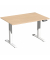 Sitz-Steh-Schreibtisch Elevate Basic, elektrisch höhenverstellbar, 73-123cm (H), 120x80cm (BxT), rechteckig, buche / weiß