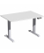 Sitz-Steh-Schreibtisch Elevate Basic, elektrisch höhenverstellbar, 73-123cm (H), 120x80cm (BxT), rechteckig, lichtgrau / silber