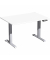 Sitz-Steh-Schreibtisch Elevate Basic, elektrisch höhenverstellbar, 73-123cm (H), 120x80cm (BxT), rechteckig, weiß / silber