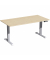 Sitz-Steh-Schreibtisch Elevate Basic, elektrisch höhenverstellbar, 73-123cm (H), 160x80cm (BxT), rechteckig, ahorn / silber
