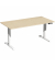 Sitz-Steh-Schreibtisch Elevate Basic, elektrisch höhenverstellbar, 73-123cm (H), 160x80cm (BxT), rechteckig, ahorn / weiß