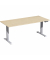 Sitz-Steh-Schreibtisch Elevate Basic, elektrisch höhenverstellbar, 73-123cm (H), 180x80cm (BxT), rechteckig, ahorn / silber