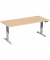 Sitz-Steh-Schreibtisch Elevate Basic, elektrisch höhenverstellbar, 73-123cm (H), 180x80cm (BxT), rechteckig, buche / silber