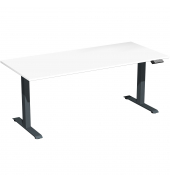 Sitz-Steh-Schreibtisch Elevate Basic, elektrisch höhenverstellbar, 73-123cm (H), 180x80cm (BxT), rechteckig, weiß / anthrazit