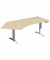 Sitz-Steh-Schreibtisch Elektro Elevate Basic, elektrisch h&ouml;henverstellbar, 73-123cm (H), 216,6x113cm (BxT), Freiform, ahorn / we