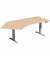 Sitz-Steh-Schreibtisch Elevate Basic, elektrisch höhenverstellbar, 73-123cm (H), 216,6x113cm (BxT), Freiform, buche / silber