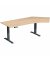Sitz-Steh-Schreibtisch Elevate Basic, elektrisch höhenverstellbar, 73-123cm (H), 216,6x113cm (BxT), Freiform, buche / anthrazit