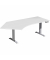 Sitz-Steh-Schreibtisch Elevate Basic, elektrisch höhenverstellbar, 73-123cm (H), 216,6x113cm (BxT), Freiform, lichtgrau / silber